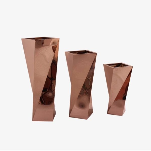 Крытый круг бил штейновое украшение молотком дома вазы цветочного горшка нержавеющей стали