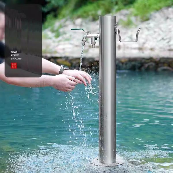 Outdoor Faucet Garden Water Taps Stainless Steel Standpipe Watering Post 86cm 34 inches Height