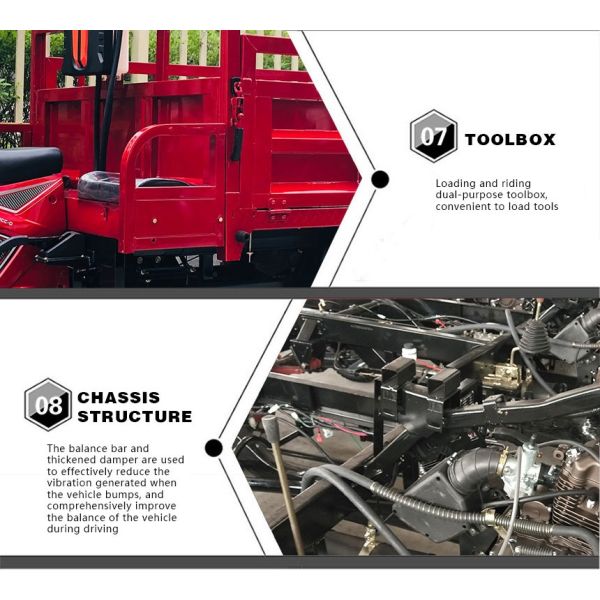 Tipo de conducción motorizada Triciclo motorizado de carga chino para el comercio de artículos en Marruecos