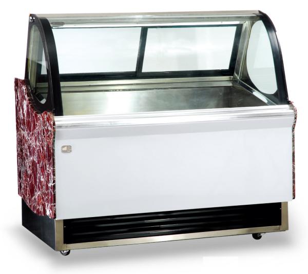 Low Noise Fan Forced Ventilation Gelato Showcase, Energy Saving Commercial Chest Freezer with 2000mm Length