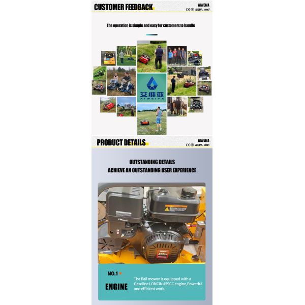 US Spot China Popular Petrol Tracked Remote Control Lawn Mower - Self-Propelled Crawler Hillside Grass Weeding Tool