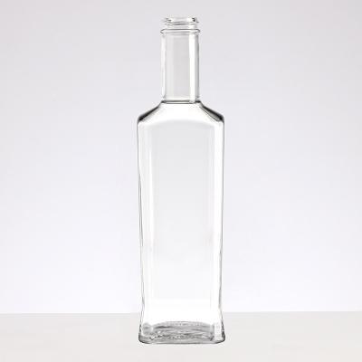 Garrafa de vidro de 1L quadrada clara para bebidas alcoólicas Liquor Whisky Gin 750ml 1000ml 200ml