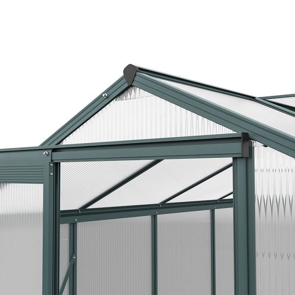 10x6 ft Transparent Garden Greenhouse Polycarbonate with 2 Vents Shed Type Transparent