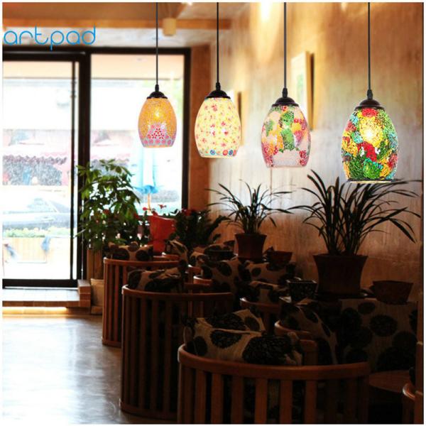 Turkish Style Retro Vintage Pendant Light island lamp single glass pendant lighting(WH-DC-36)