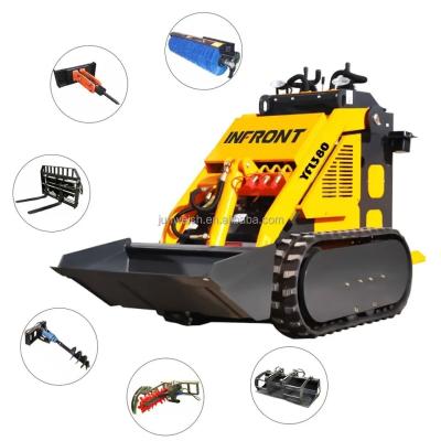 Small-Scale Farming YF380 Track Skid Steer Loader Mini Loader Moving Type Wheel Loader