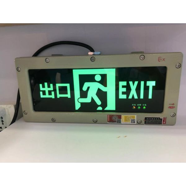 Señal de salida LED con tiempo de emergencia de 180 minutos de grado industrial IP66 para entornos peligrosos con función de iluminación de emergencia