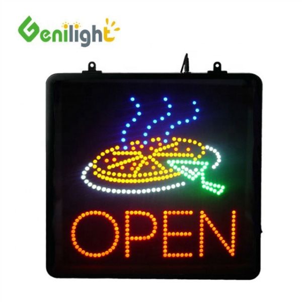 Contrast Ratio Function SDK LED Open Pizza Shop Window Hanging Business Sign Flashing Color