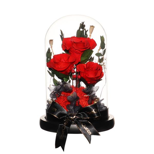 Os presentes para os amantes quentes vendem rosas eternos preservaram flores em presentes do dia de Valentim para o dia do Natal e de mãe