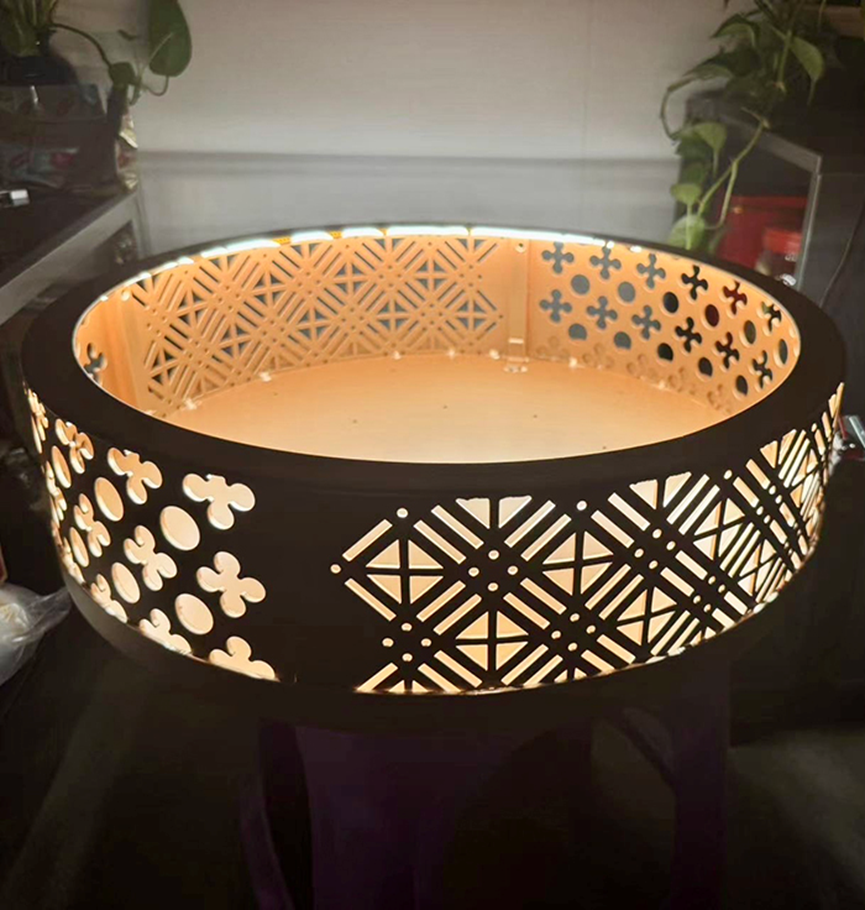 3.0mm Rose Gold Round Aluminum Single Panel Light Box with Maple Leaf Pattern