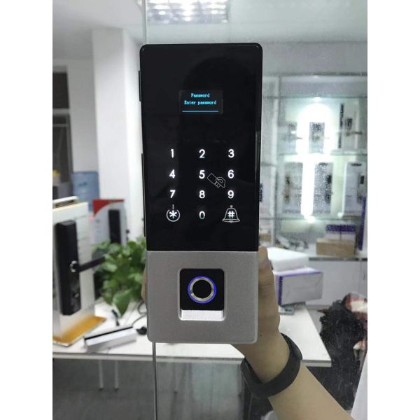 Deslizando a porta elétrica de vidro do Mab assente o fechamento do remendo preto/cor da prata