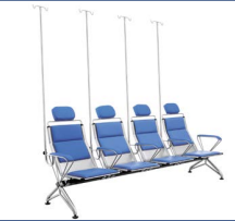 Chaises de mobilier hospitalier OEM pour cliniques, chaises de perfusion avec perche à perfusion, mobilier médical