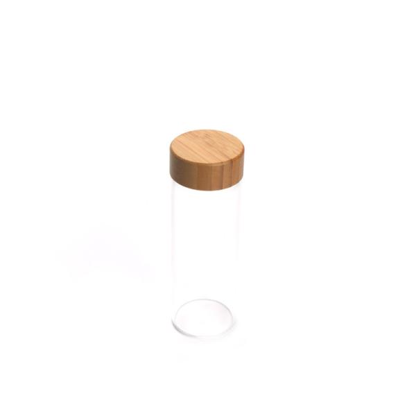 Fruit and Tea Infuser Water Bottle. Double Walled Glass Bottle with Bamboo lid