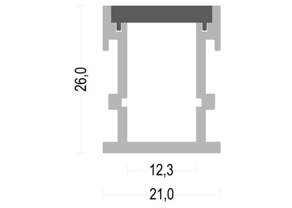 Da luz de alumínio do diodo emissor de luz do perfil W21*h26mm da tira extrusão de alumínio conduzida para o assoalho