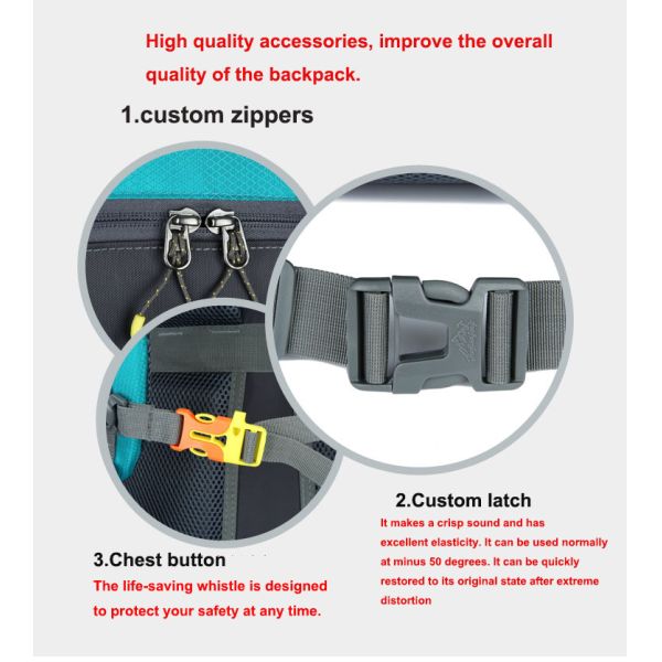 BSCI Water Resistant Hiking Backpack 60L Hiking Mountaineering Backpack