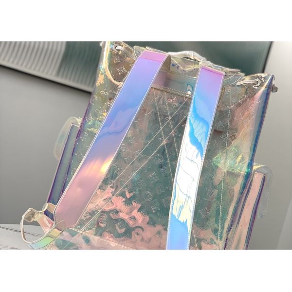 LV PVC Transparent Iridescent Luxury Brand Backpack Monogram Printing