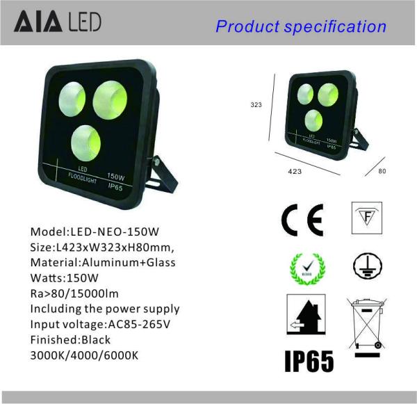 New aluminum rainproof IP66 led flood light COB 150W LED Floodlight fixture for building wall