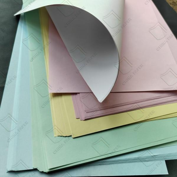 100% Primary Woodpulp Carbonless Copy Paper NCR Paper White Yellow Pink Blue In Sheet CF CFB CB
