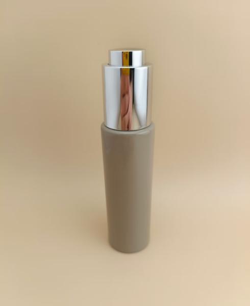 Flacon compte-gouttes long rond lisse marron au design délicat K-GBL30 pour essence