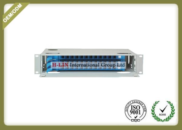 Metal Fiber Optic Distribution Box , 2U 36 Ports Network Optical Distribution Cabinet