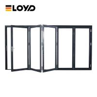 Aluminium Accordion Glass Folding Patio Doors Trifold Collapsible Fire Rated