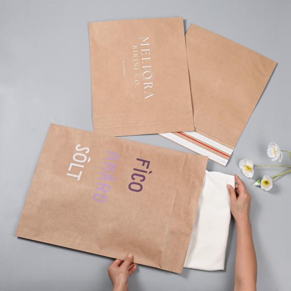 Custom Logo Kraft Paper Bag Recyclable Underwear Packaging Bag Waterproof