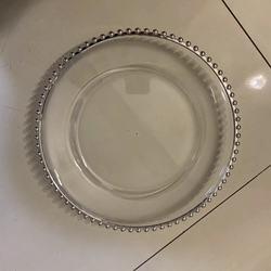 Plastic Gold Beaded Acrylic Charger Plate Wedding Table Decoration Clear