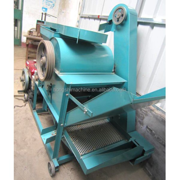 1000-1200kg/h Fiber Decorticating Machine , Diesel Castor Beans Peeling Machine
