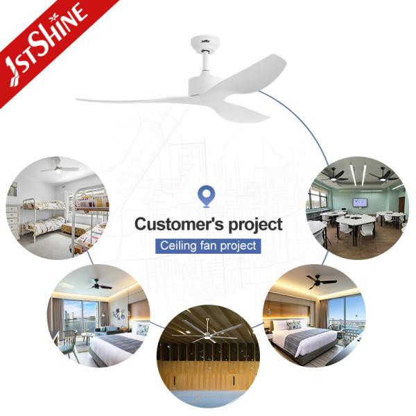 52 Inch White Blades Adjustable Wind Speed Remote Control Ceiling Fan for Living Room