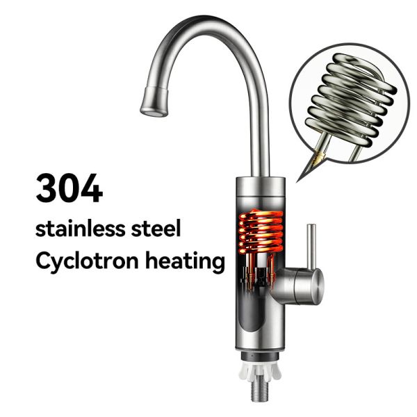Kitchen Instant Electric Water Heater Tap 304 Stainless Steel Material 3s Fast Heating