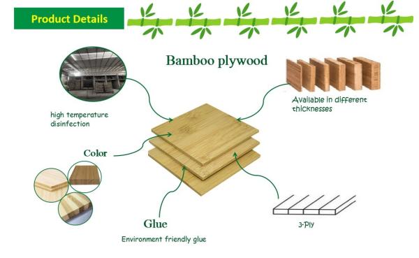 Modern Flat Grain Bamboo Plywood Sheets 4 X8 Waterproof For Furniture