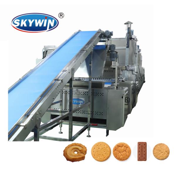 Automatic 100kg To 1500kg Biscuit Production Line Gas And Electric Type Oven Glucose Biscuit Machine
