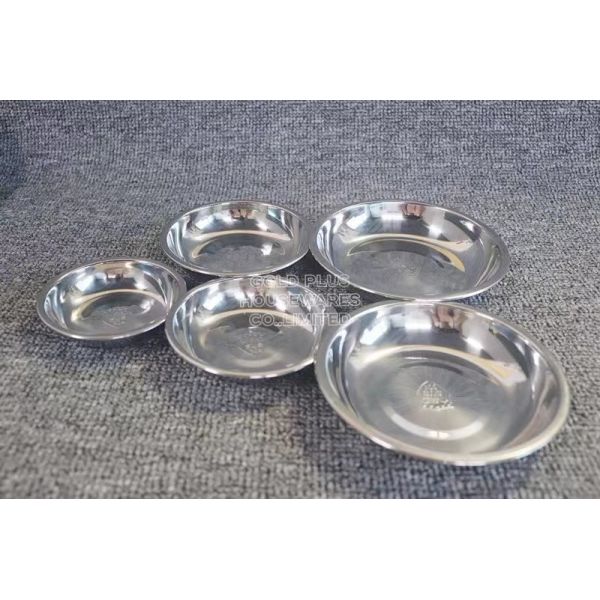 10.5cm 304 Stainless Steel Snack Plate Natural Color Round Dessert Dishes