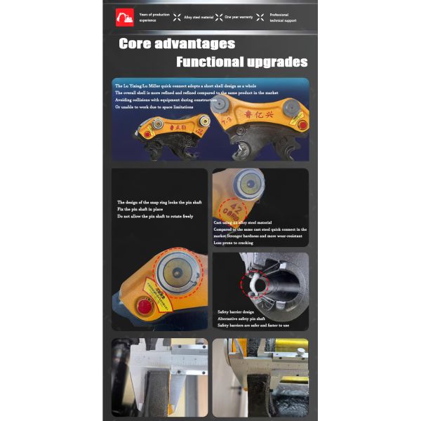 Non Cracking Casting Excavator Attachments Quick Connection Pin Diameter 50 - 80mm