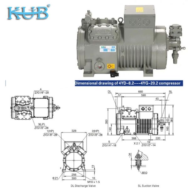 2HP to 50HP R404A Refrigerant Customizable Cold Storage Compressor Semi-hermetic Piston Compressor