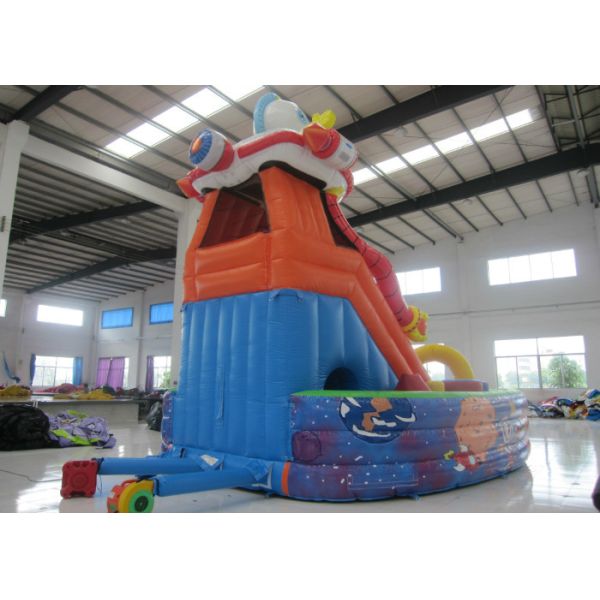 Space Theme Commercial Inflatable Water Slides Digital Printing High Slide Jumping Castle