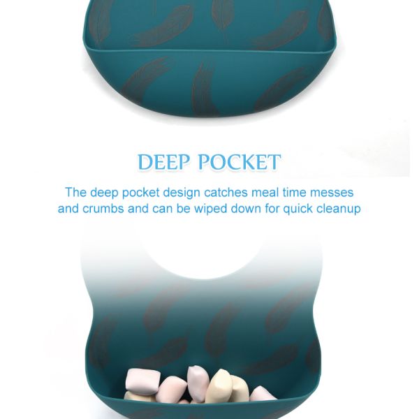 Easily Wipes Crumb Catcher BHD Customized Waterproof Bibs For Toddlers