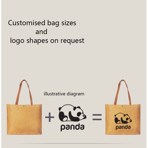 Unisex Large Kneaded Washable Kraft Paper Hand Bag with Custom Logo and Single Handle
