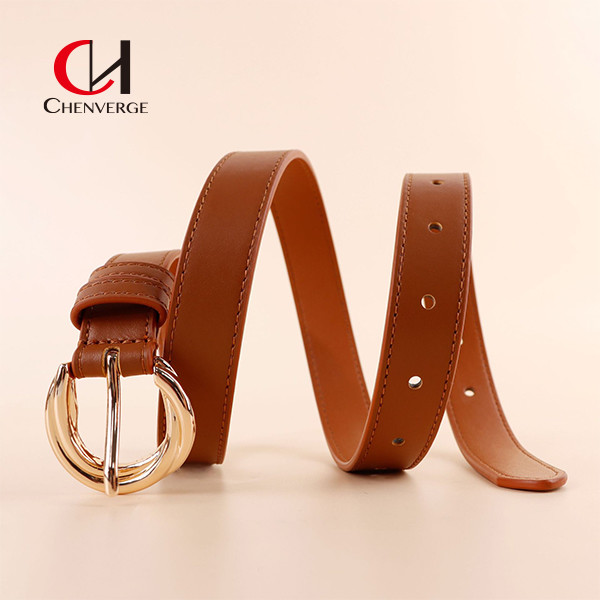 Стандартная длина черный женский ремень модный деловой стиль золотая пряжка ремня