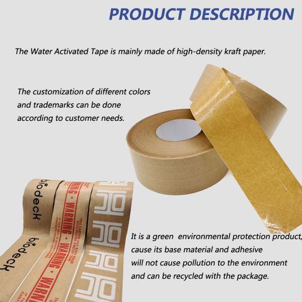 Усиленная стеклотканью лента пакета липкой бумаги собственной личности бумажной ленты Flatback Kraft