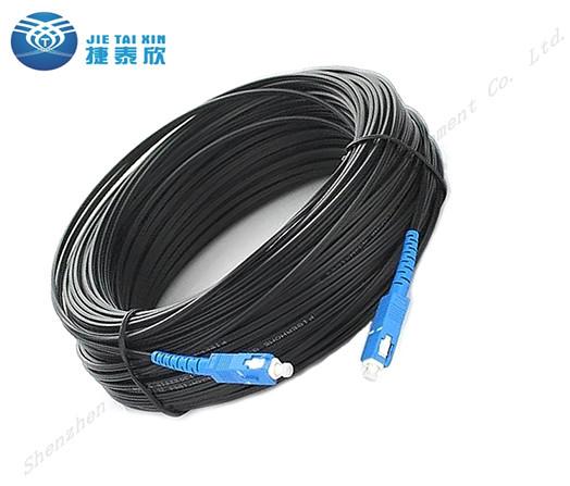 fio de gota exterior da fibra ótica da palavra simples FTTH do único modo do SC UPC de 50M 100M