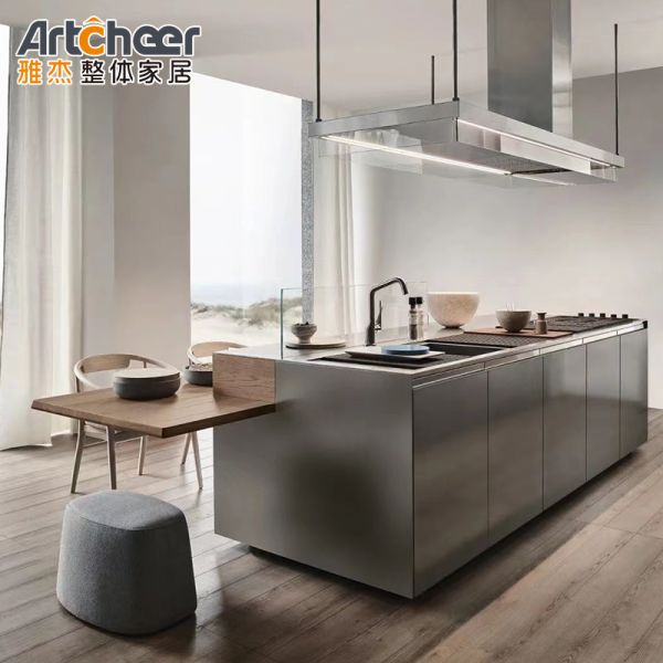 Базовые шкафы роскошный итальянский дизайн современный кухонный шкаф набор каменный верх деревянный каркас