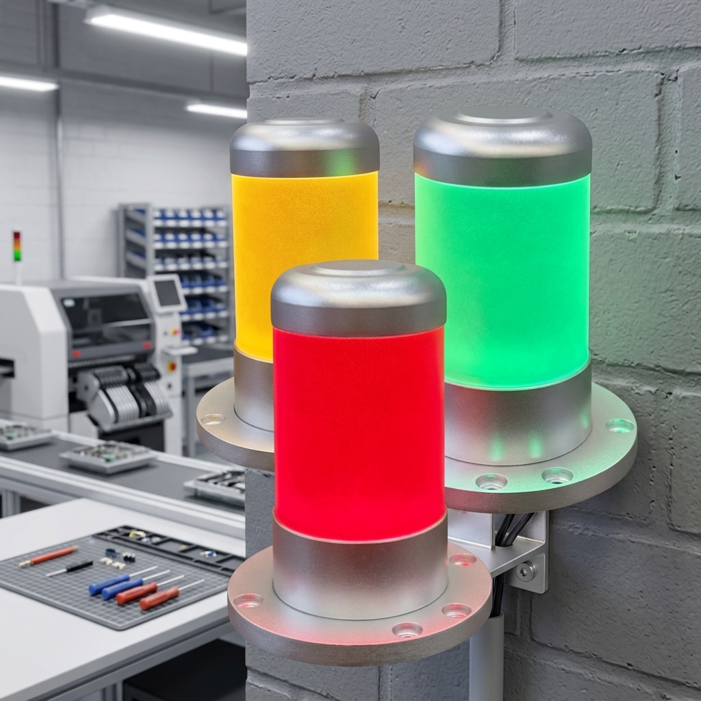 ONN M4S-H Status Alarm LED Indicator DC 12V 24V IP40 RYG Aluminum Top And Base Signal Tower Light For Milling Machine