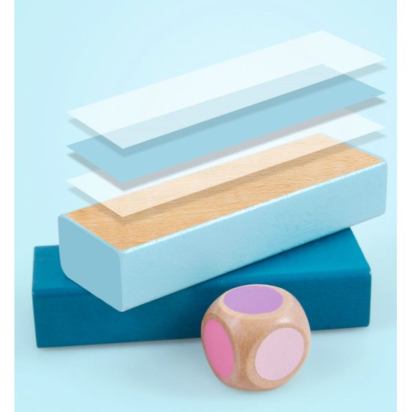 Equilibre 48pcs coloreó bloques de madera del dominó apiló los juguetes educativos del arco iris