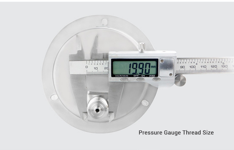 -Made 100mm Precision Axial Flange Edge Pressure Gauge for Water and Gas Measurement