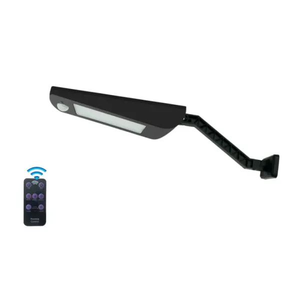 LED Solar Wall Light Modern Novel Smart Simple Lithium Battery Monocrystalline Black Solar IP66 Waterproof Die-Cast
