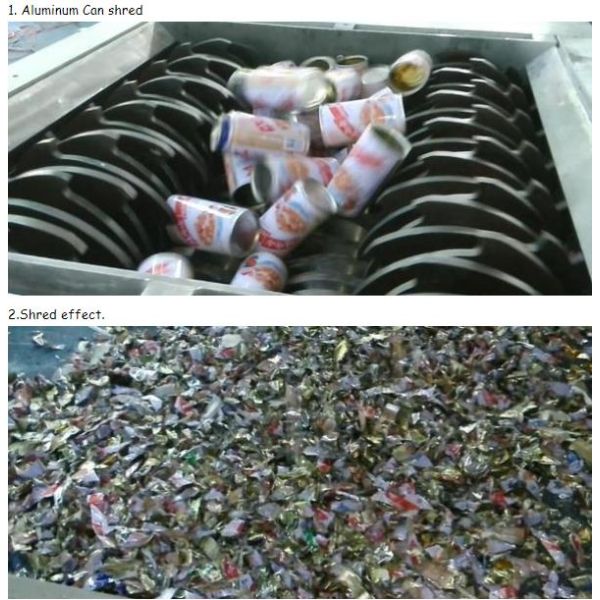 Двойные шредер алюминиевой консервной банки вала/тип шредер 22~90КВ отхода жестяной коробки