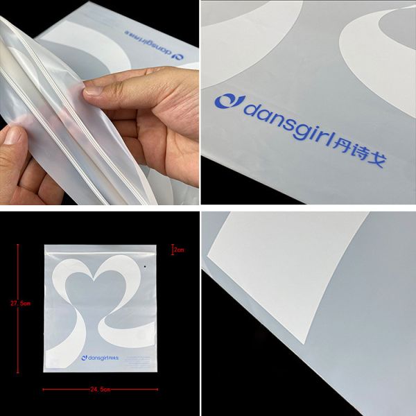 Custom Frosted Biodegradable Plastic Zipper Bags T Shirt Swimwear With Logo