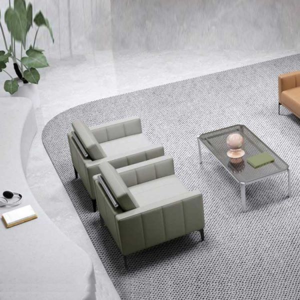 Elegant Aesthetic Leather Reception Furniture ODM Carefully Crafted