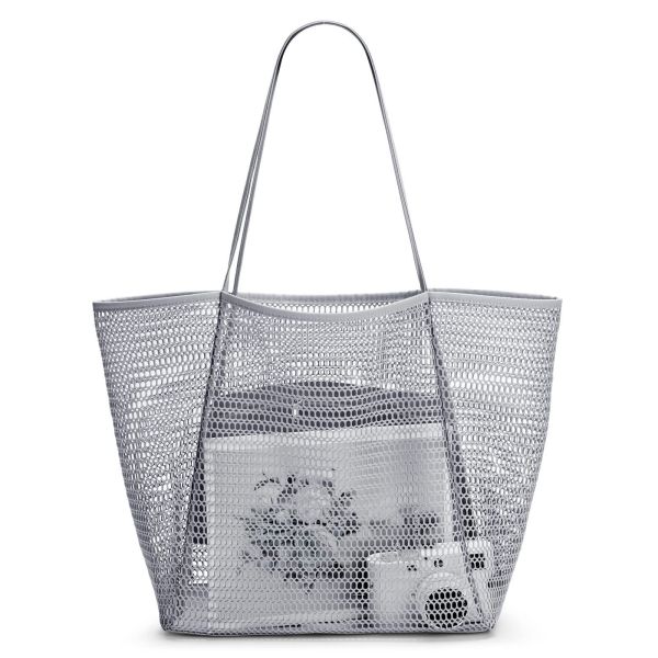 Reusable Mesh Beach Bag Custom Large Capacity Shoulder Bag for Women's Outdoor Travel