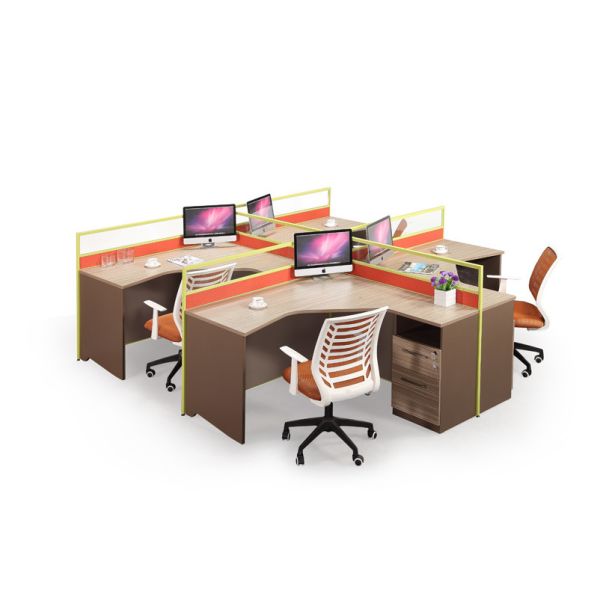 4 Person PC Office Partition Workstation OEM / ODM With Partition Screen